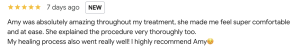 Five-star Google review from skin tag removal client at Amy Gordon Advanced Cosmetics